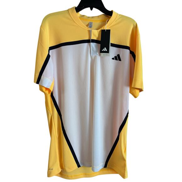 NWT Adidas Men’s Tennis Heat.Dry Pro Freelift Henley Polo Shirt Size XL - Picture 1 of 6